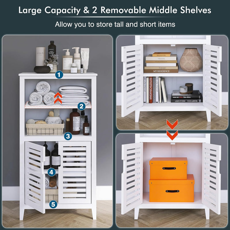 Bathroom Floor Storage Cabinet Bamboo Freestanding Kitchen