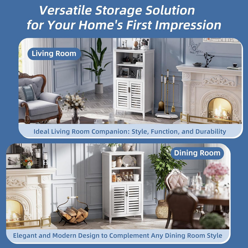 Bathroom Floor Storage Cabinet Bamboo Freestanding Kitchen