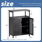 Bathroom Floor Storage Cabinet Freestanding Bamboo Side