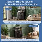 Bathroom Floor Storage Cabinet Freestanding Bamboo Side