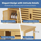 Bathroom Floor Storage Cabinet Freestanding Bamboo Side