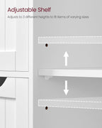 Bathroom Floor Storage Cabinet Wooden Unit with 4