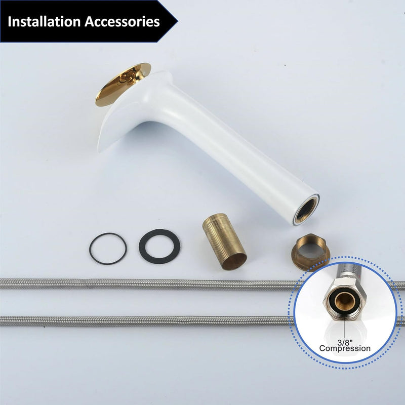 Bathroom Mixer Tap Whitegold Basin Sink Taps Brass
