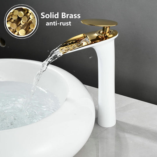 Bathroom Mixer Tap Whitegold Basin Sink Taps Brass