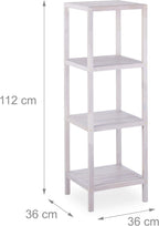 Bathroom Shelf Walnut with Storage Open Quadratic 4