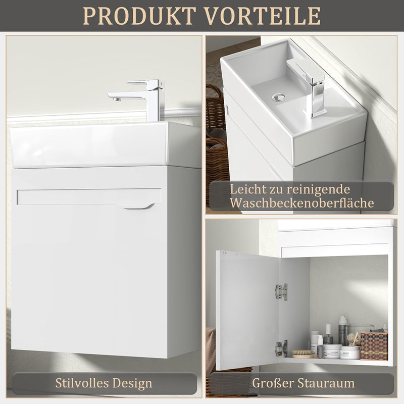 Bathroom Sink and Vanity Unit 40CM Wall Mounted