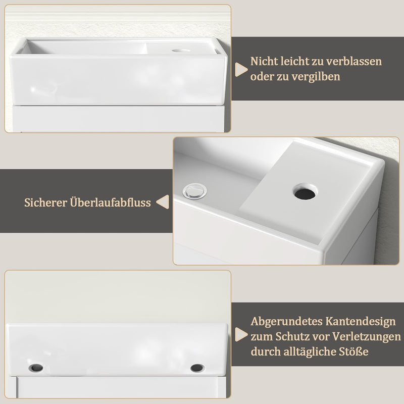 Bathroom Sink and Vanity Unit 40CM Wall Mounted