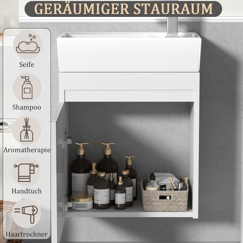 Bathroom Sink and Vanity Unit 40CM Wall Mounted