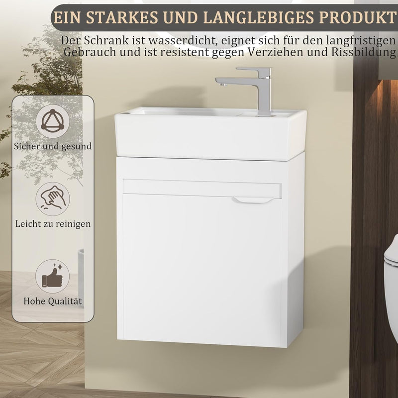 Bathroom Sink and Vanity Unit 40CM Wall Mounted