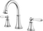 Bathroom Sink Faucet 8-Inch Widespread 2-Handle 3-Hole Polished