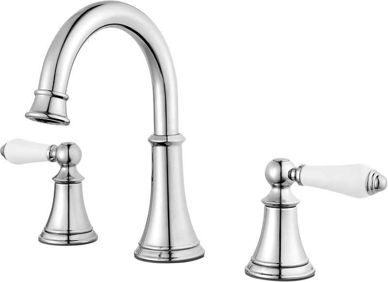 Bathroom Sink Faucet 8-Inch Widespread 2-Handle 3-Hole Polished