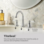 Bathroom Sink Faucet 8-Inch Widespread 2-Handle 3-Hole Polished