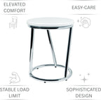 Bathroom Stool Round Chrome Metal Sturdy Seat Bar