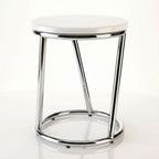 Bathroom Stool Round Chrome Metal Sturdy Seat Bar