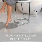 Bathroom Stool Round Chrome Metal Sturdy Seat Bar