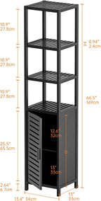 Bathroom Storage Cabinet 6-Tier Bamboo Tall Narrow Linen