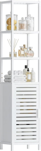 Bathroom Storage Cabinet 6-Tier Bamboo Tall Narrow Linen