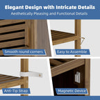 Bathroom Storage Cabinet 6-Tier Bamboo Tall Narrow Linen