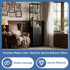 Bathroom Storage Cabinet 6-Tier Bamboo Tall Narrow Linen