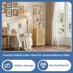 Bathroom Storage Cabinet 6-Tier Bamboo Tall Narrow Linen