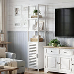 Bathroom Storage Cabinet 6-Tier Bamboo Tall Narrow Linen