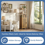 Bathroom Storage Cabinet 6-Tier Bamboo Tall Narrow Linen