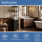 Bathroom Storage Cabinet 6-Tier Bamboo Tall Narrow Linen