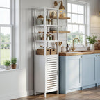 Bathroom Storage Cabinet 6-Tier Bamboo Tall Narrow Linen