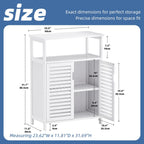 Bathroom Storage Cabinet Bamboo Side Organiser with Double