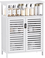 Bathroom Storage Cabinet Bamboo Side Organiser with Double