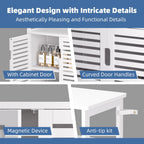 Bathroom Storage Cabinet Bamboo Side Organiser with Double