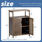 Bathroom Storage Cabinet Bamboo Side Organiser with Double