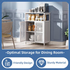 Bathroom Storage Cabinet Bamboo Side Organiser with Double