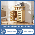 Bathroom Storage Cabinet Bamboo Side Organiser with Double