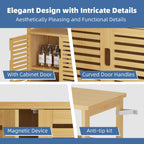 Bathroom Storage Cabinet Bamboo Side Organiser with Double