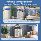 Bathroom Storage Cabinet Bamboo Side Organiser with Double
