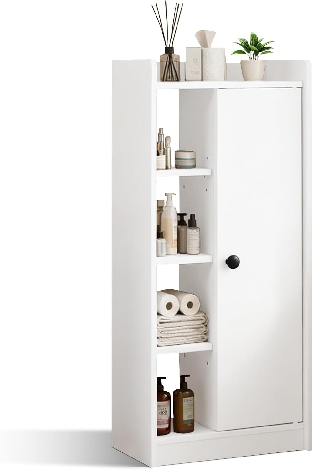 Bathroom Storage Cabinet Slim Unit with 4 Open