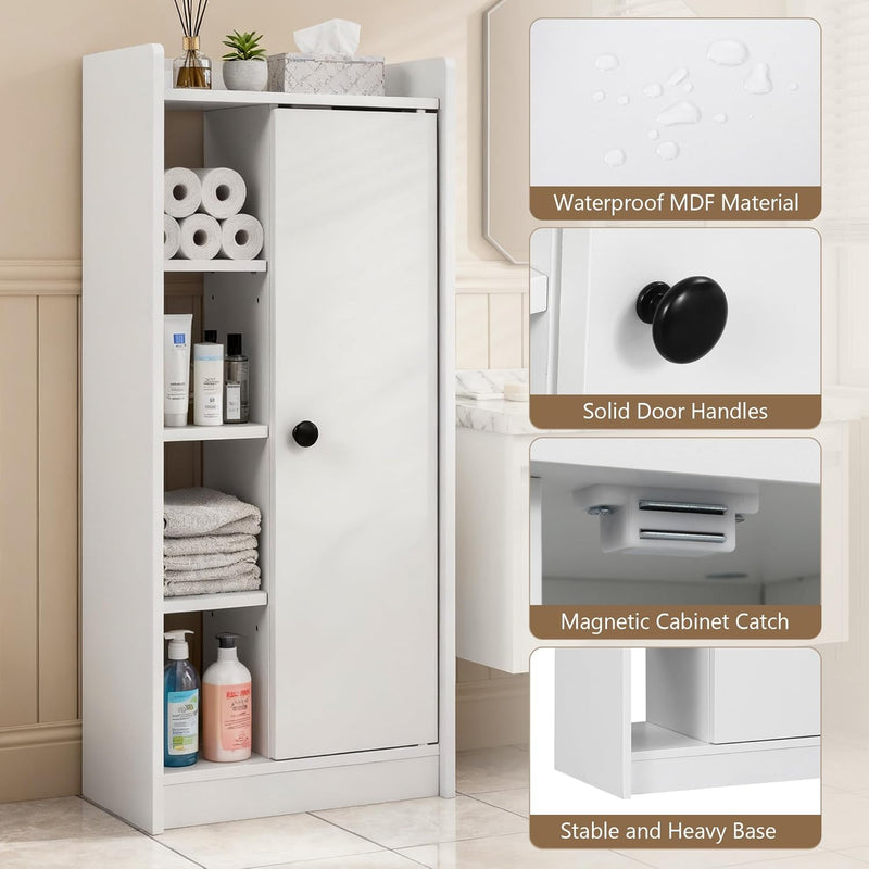 Bathroom Storage Cabinet Slim Unit with 4 Open