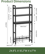Bathroom Storage Shelf Bamboo Over-The-Toilet Organiser Rack