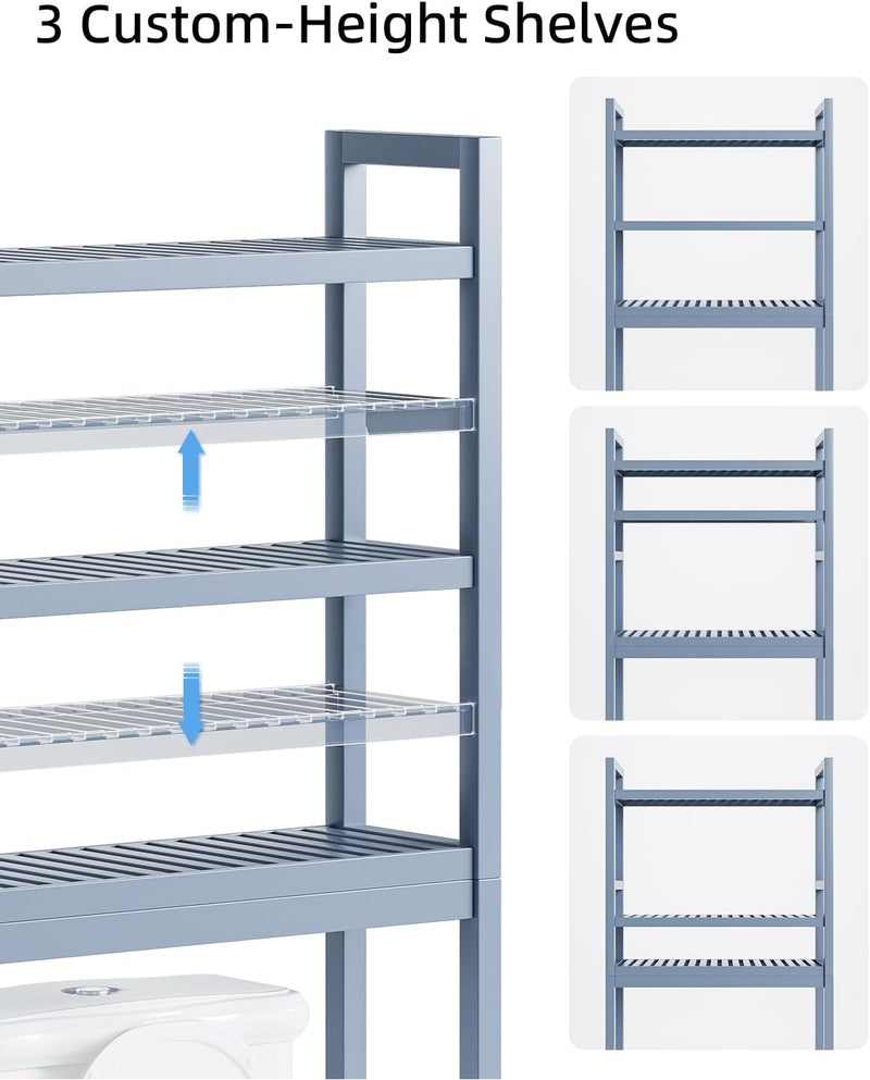 Bathroom Storage Shelf Bamboo Over-The-Toilet Organiser Rack