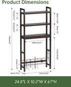 Bathroom Storage Shelf Bamboo Over-The-Toilet Organiser Rack