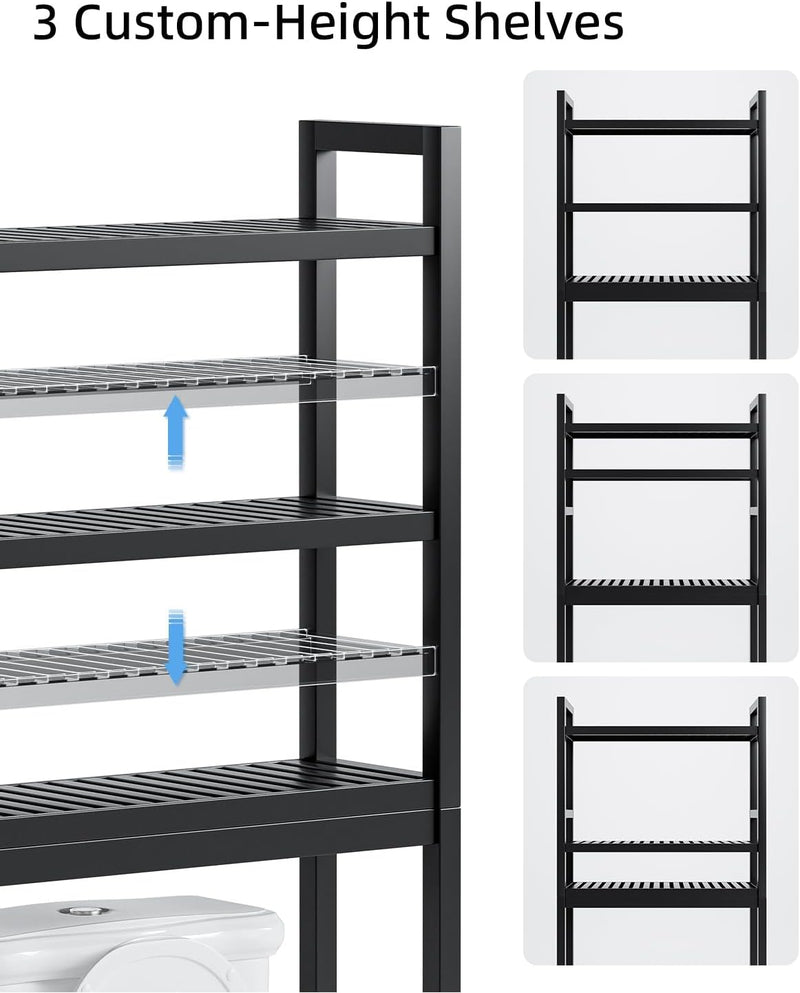 Bathroom Storage Shelf Bamboo Over-The-Toilet Organiser Rack