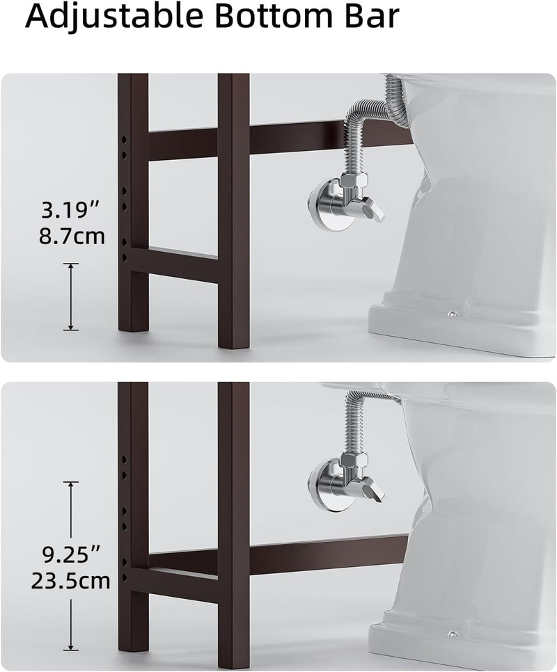 Bathroom Storage Shelf Bamboo Over-The-Toilet Organiser Rack