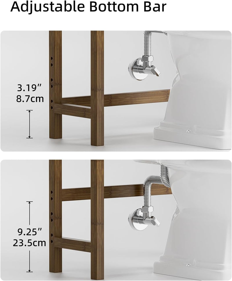 Bathroom Storage Shelf Bamboo Over-The-Toilet Organiser Rack
