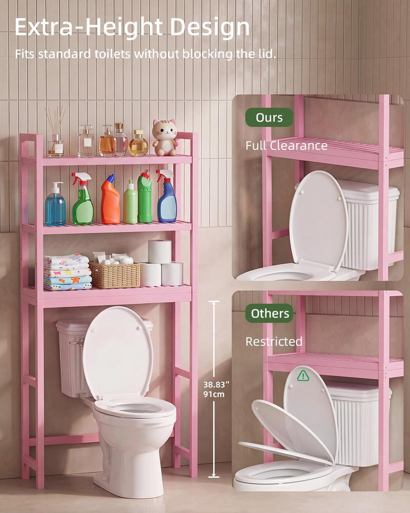 Bathroom Storage Shelf Bamboo Over-The-Toilet Organiser Rack