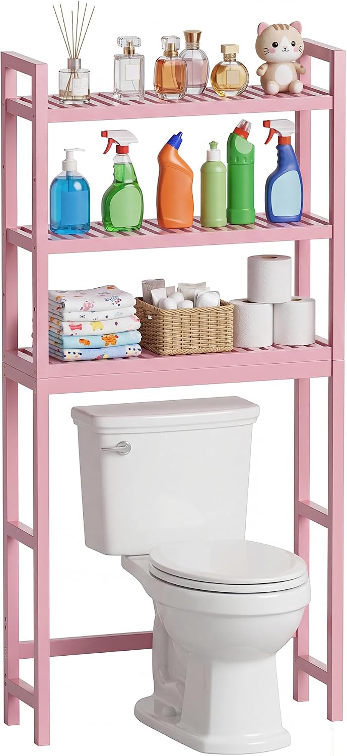 Bathroom Storage Shelf Bamboo Over-The-Toilet Organiser Rack