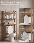 Bathroom Storage Shelf Bamboo Over-The-Toilet Organiser Rack