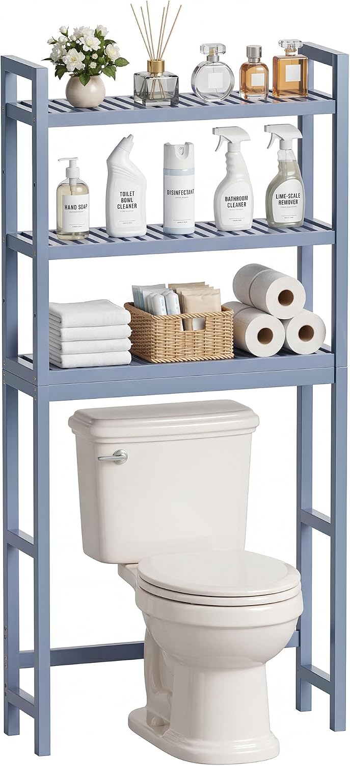 Bathroom Storage Shelf Bamboo Over-The-Toilet Organiser Rack