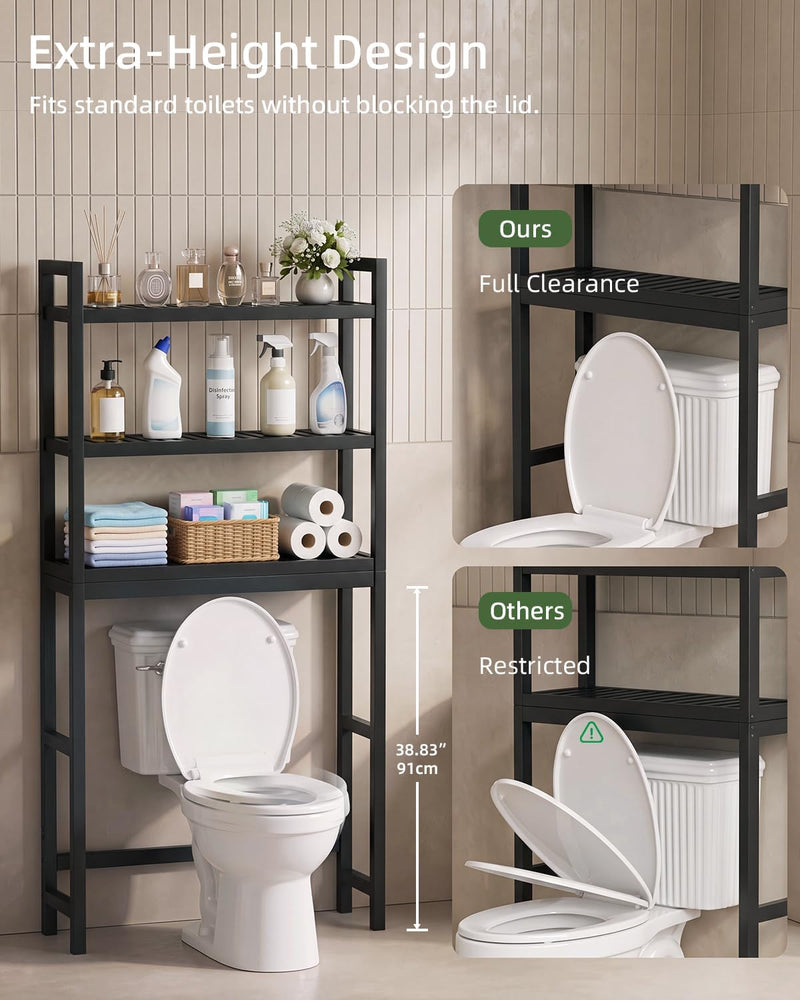 Bathroom Storage Shelf Bamboo Over-The-Toilet Organiser Rack