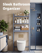Bathroom Storage Shelf Bamboo Over-The-Toilet Organiser Rack